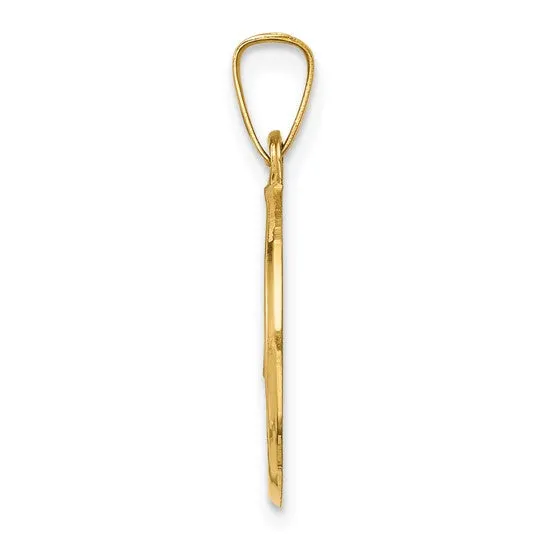 14k Gold Caridad Del Cobre Medal Hollow Pendant