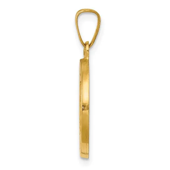 14K Gold Divino Nino Round Medal Pendant