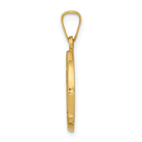14k Gold Our Lady Fatima Medal Hollow Pendant