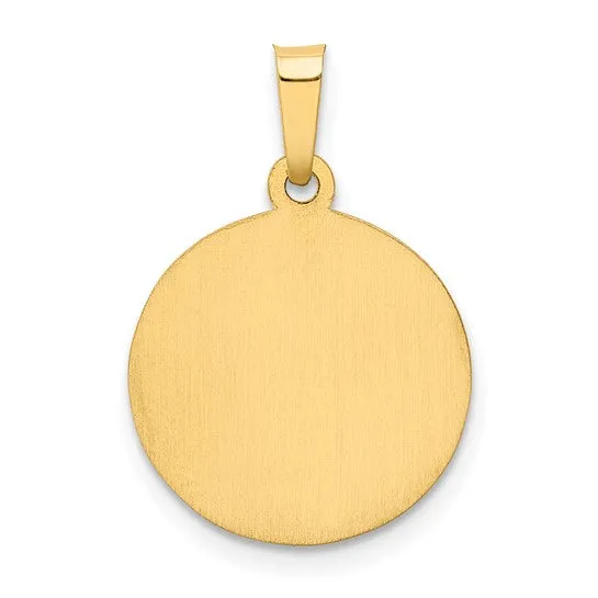 14k Gold Our Lady Guadalupe Medal Hollow Pendant