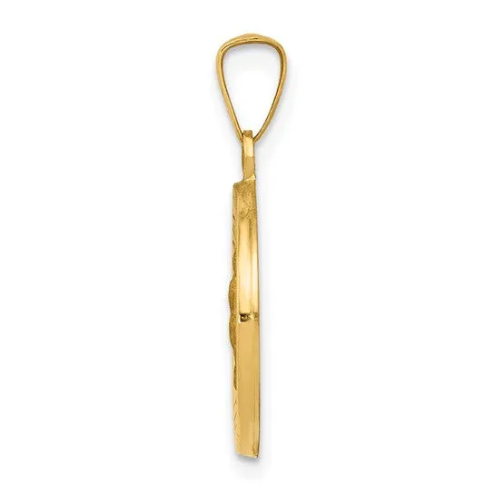14k Gold Our Lady Guadalupe Medal Hollow Pendant