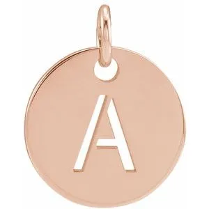 14K Rose Initial A Pendant