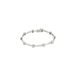 14K White Gold 1 CTW Natural Diamond Line 7 1/2" Bracelet