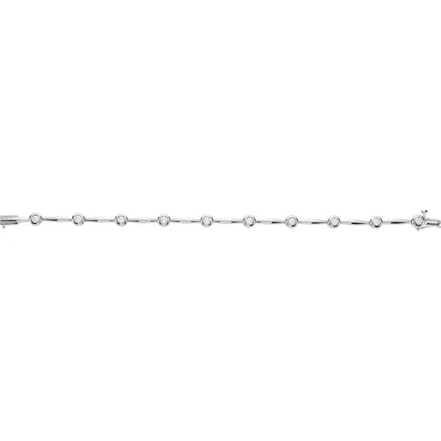 14K White Gold 1 CTW Natural Diamond Line 7 1/2" Bracelet