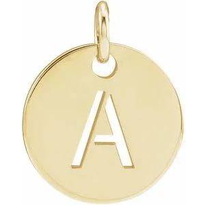 14K Yellow Initial A Pendant
