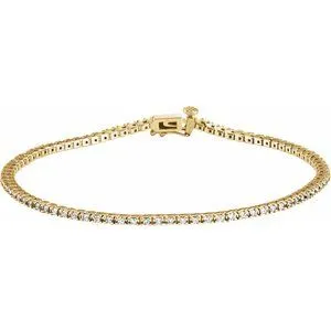 18K Yellow 7/8 CTW Natural Diamond Line 7 1/4" Bracelet