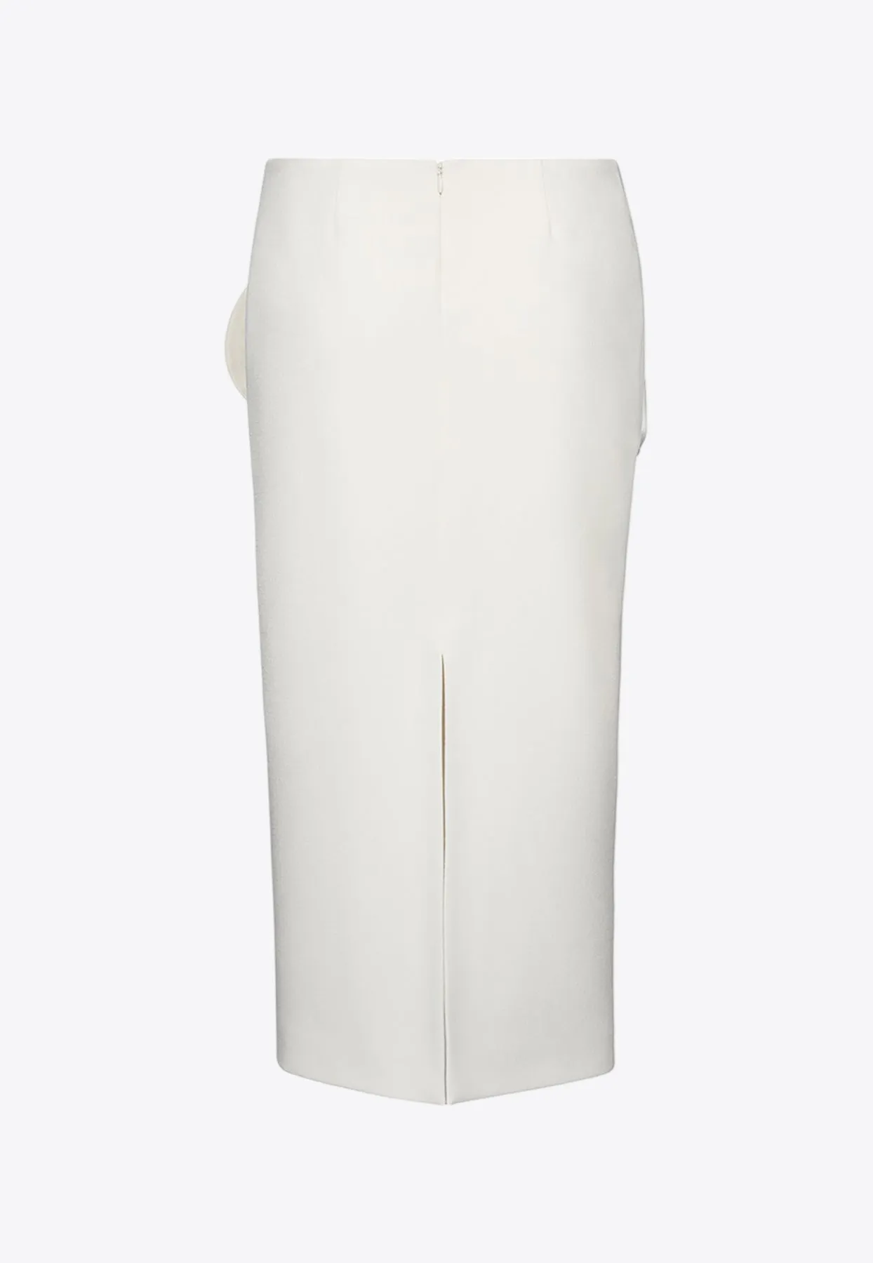 3D Floral Appliqué Midi Skirt