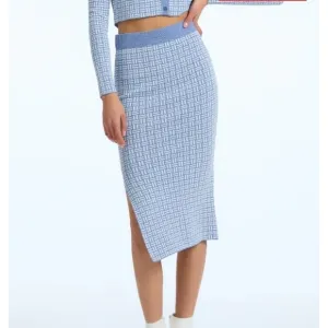 525 America Jacquard Pencil Skirt in Sea Wave Multi