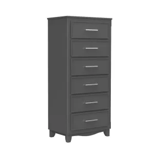 6 drawer chest storage organization for office home decor, dark grey
