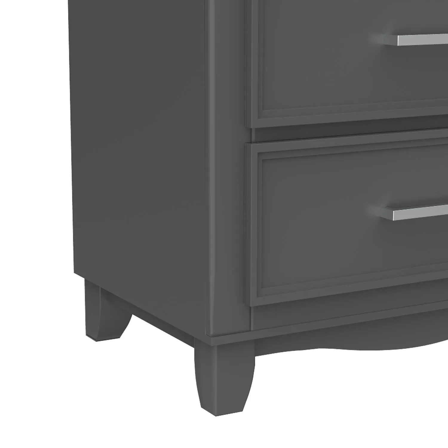 6 drawer chest storage organization for office home decor, dark grey