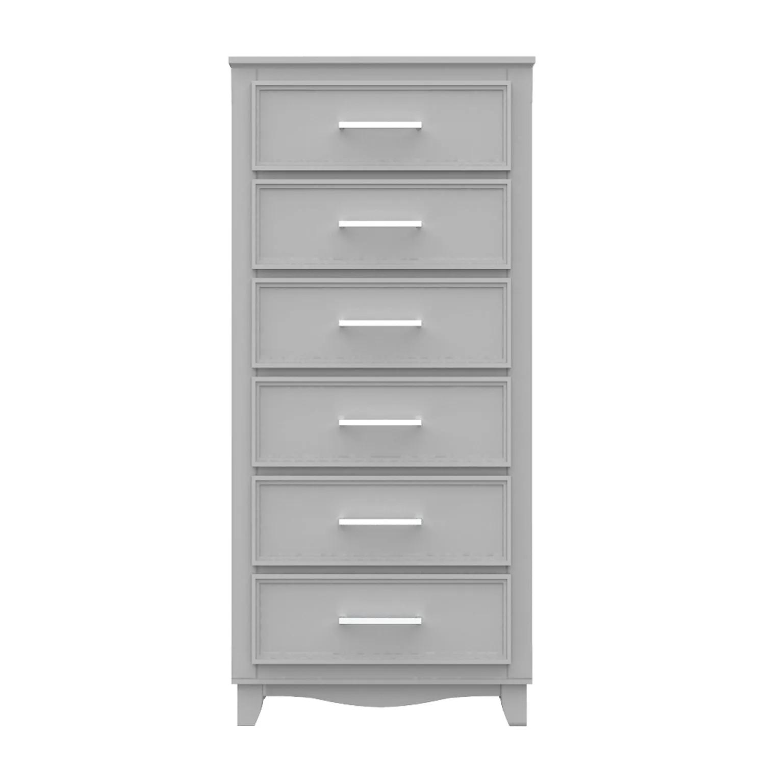 6 drawer chest storage organization for office home decor, light grey