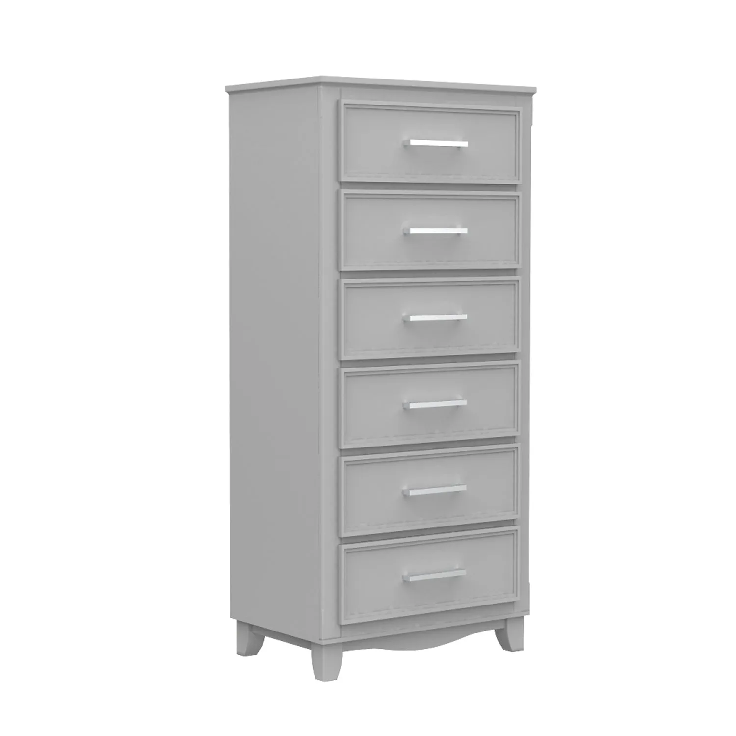 6 drawer chest storage organization for office home decor, light grey