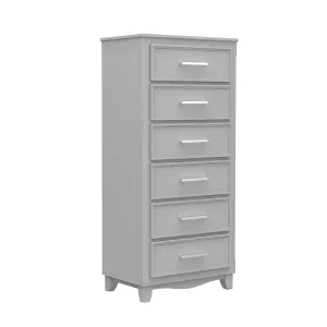 6 drawer chest storage organization for office home decor, light grey