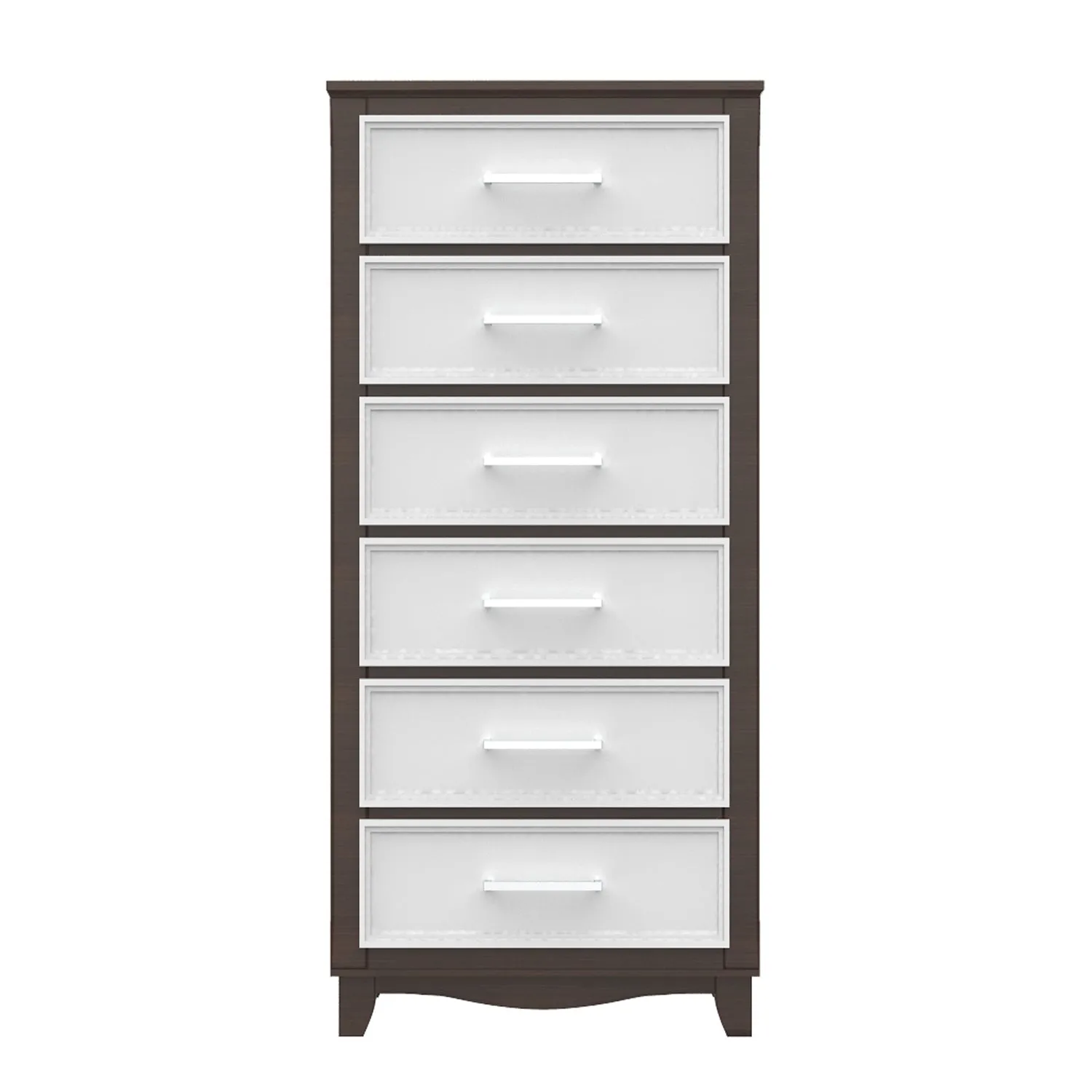 6 drawer chest storage organization for office home decor, white & walnut