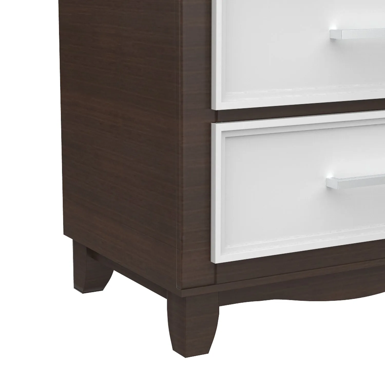 6 drawer chest storage organization for office home decor, white & walnut