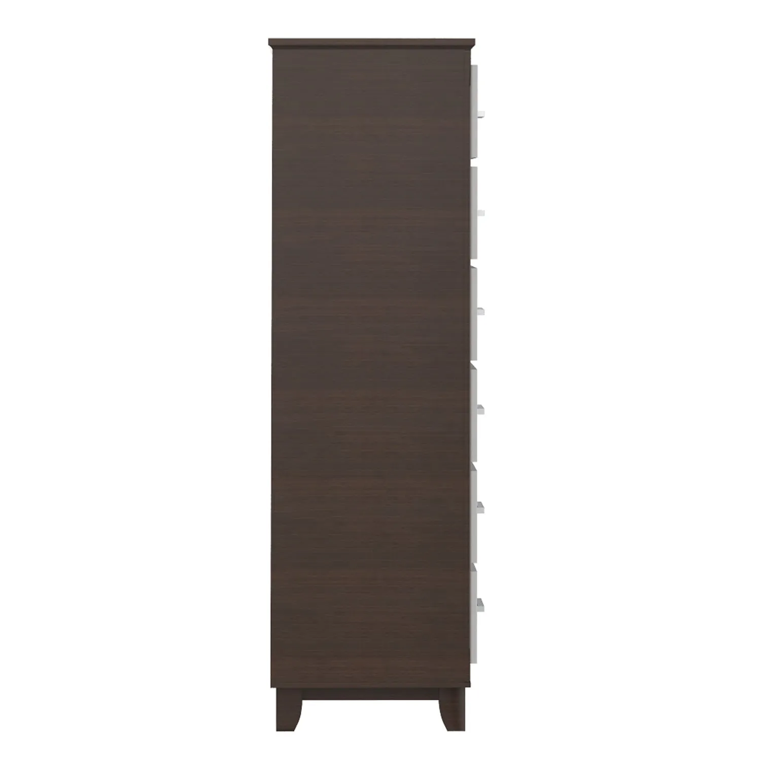 6 drawer chest storage organization for office home decor, white & walnut