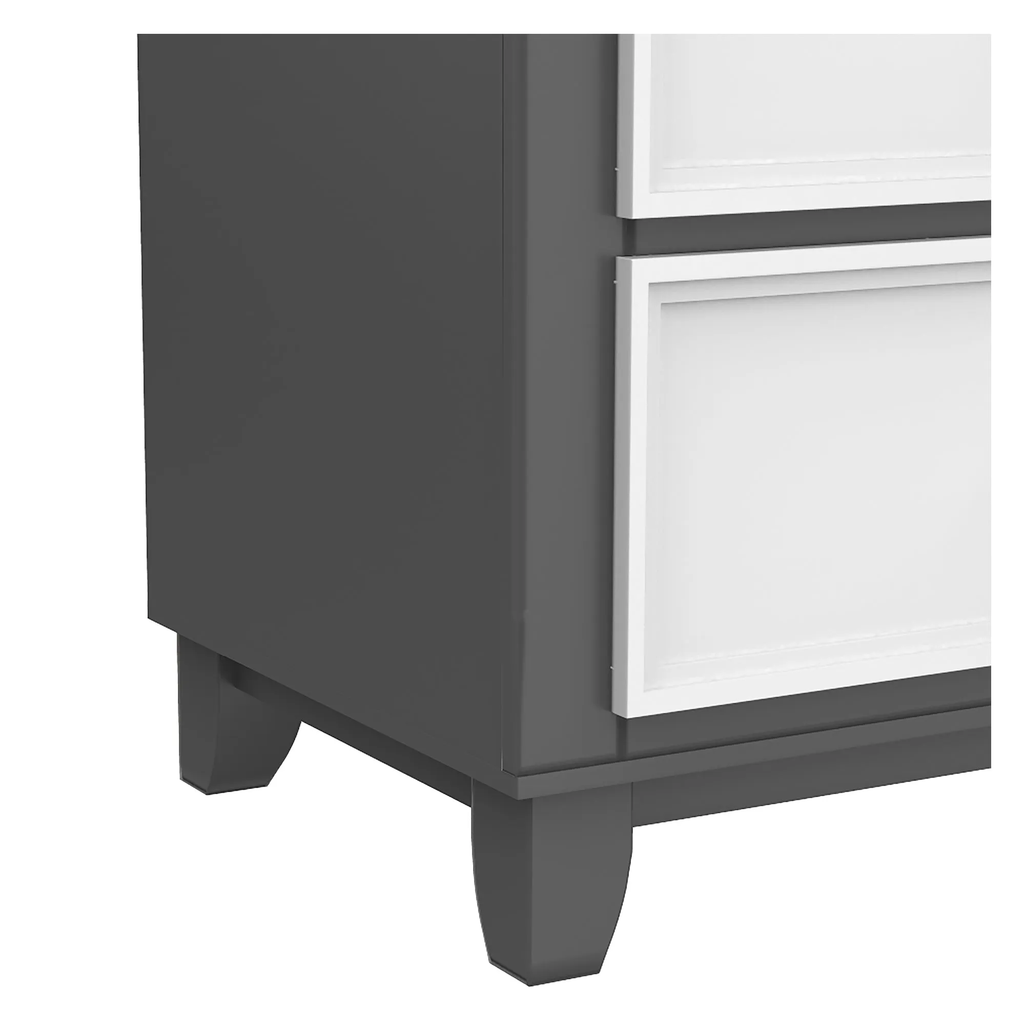 6-drawer double dresser organization for home decor, dark grey & white