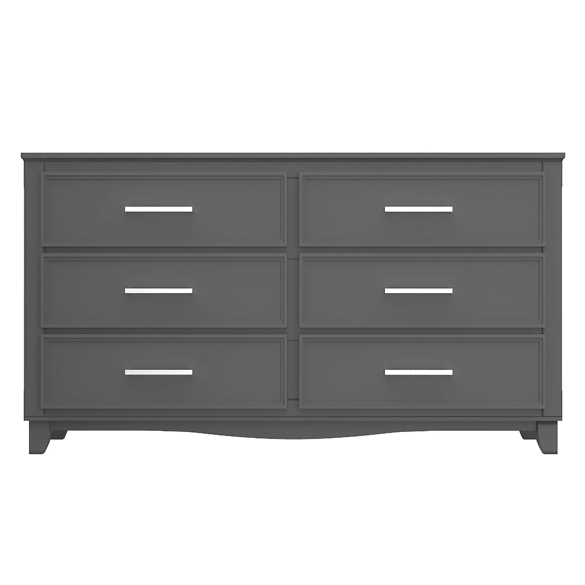 6-drawer double dresser organization for home decor, dark grey