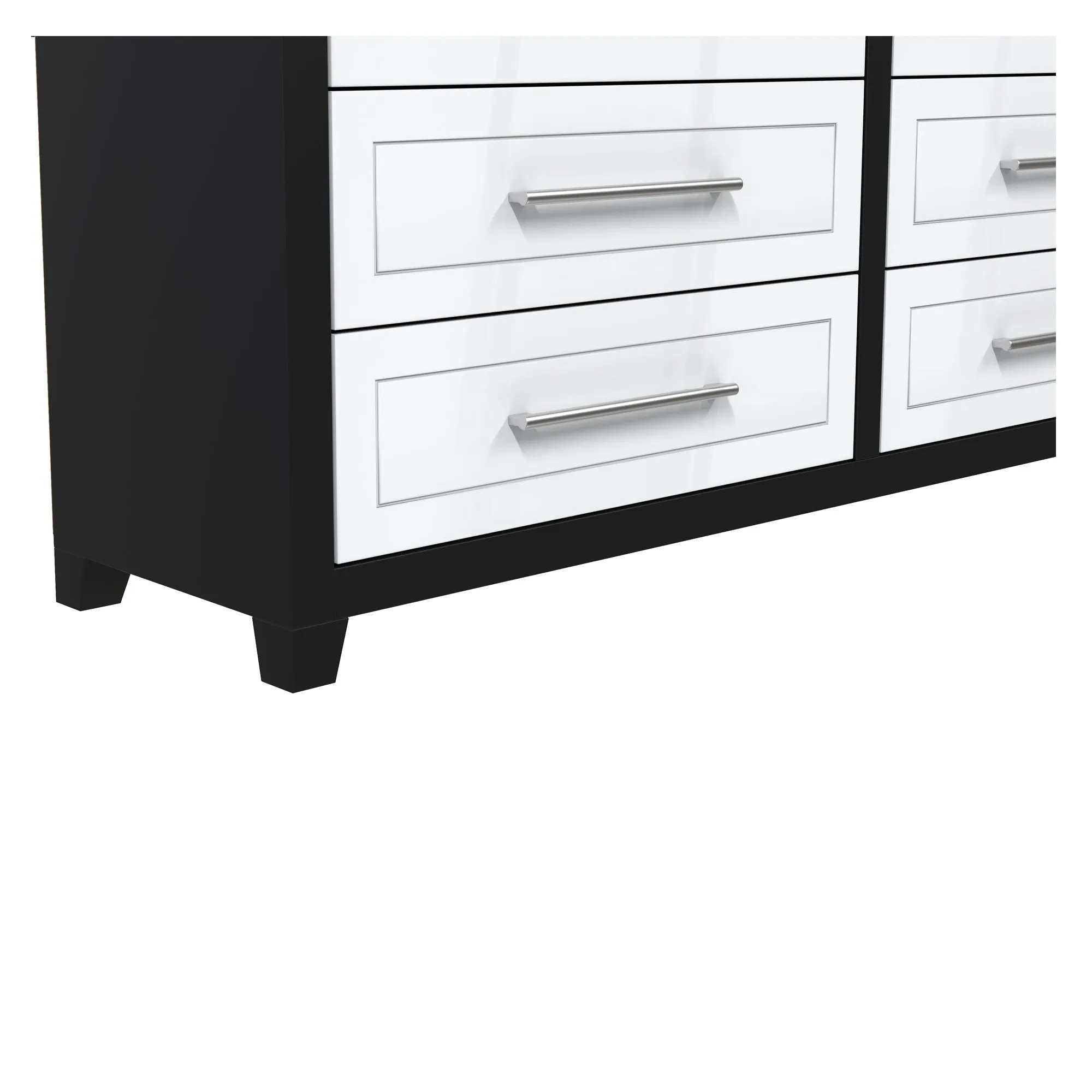 6-drawer double dresser organization for home decor, java & white