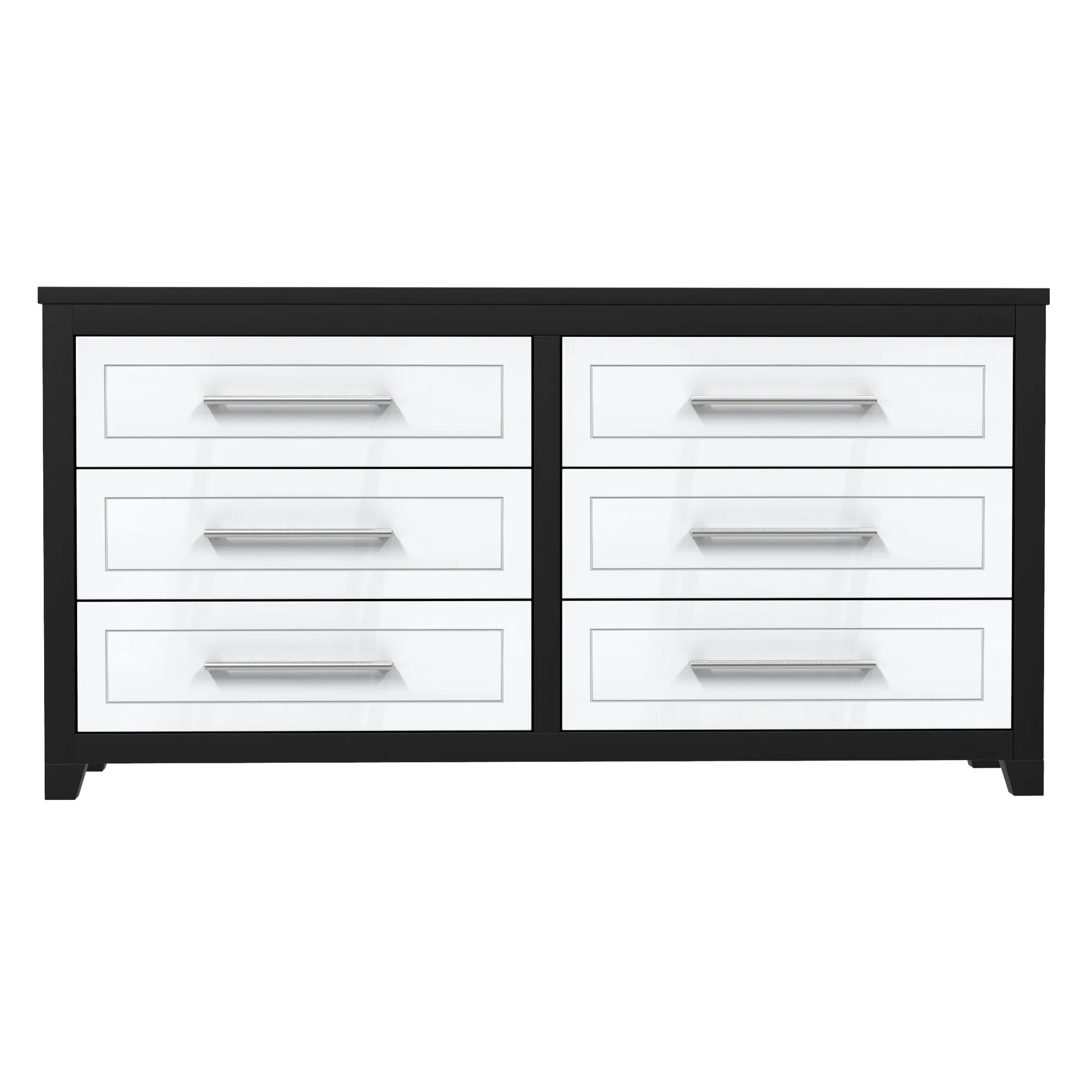 6-drawer double dresser organization for home decor, java & white