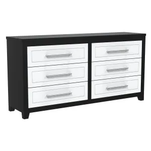 6-drawer double dresser organization for home decor, java & white