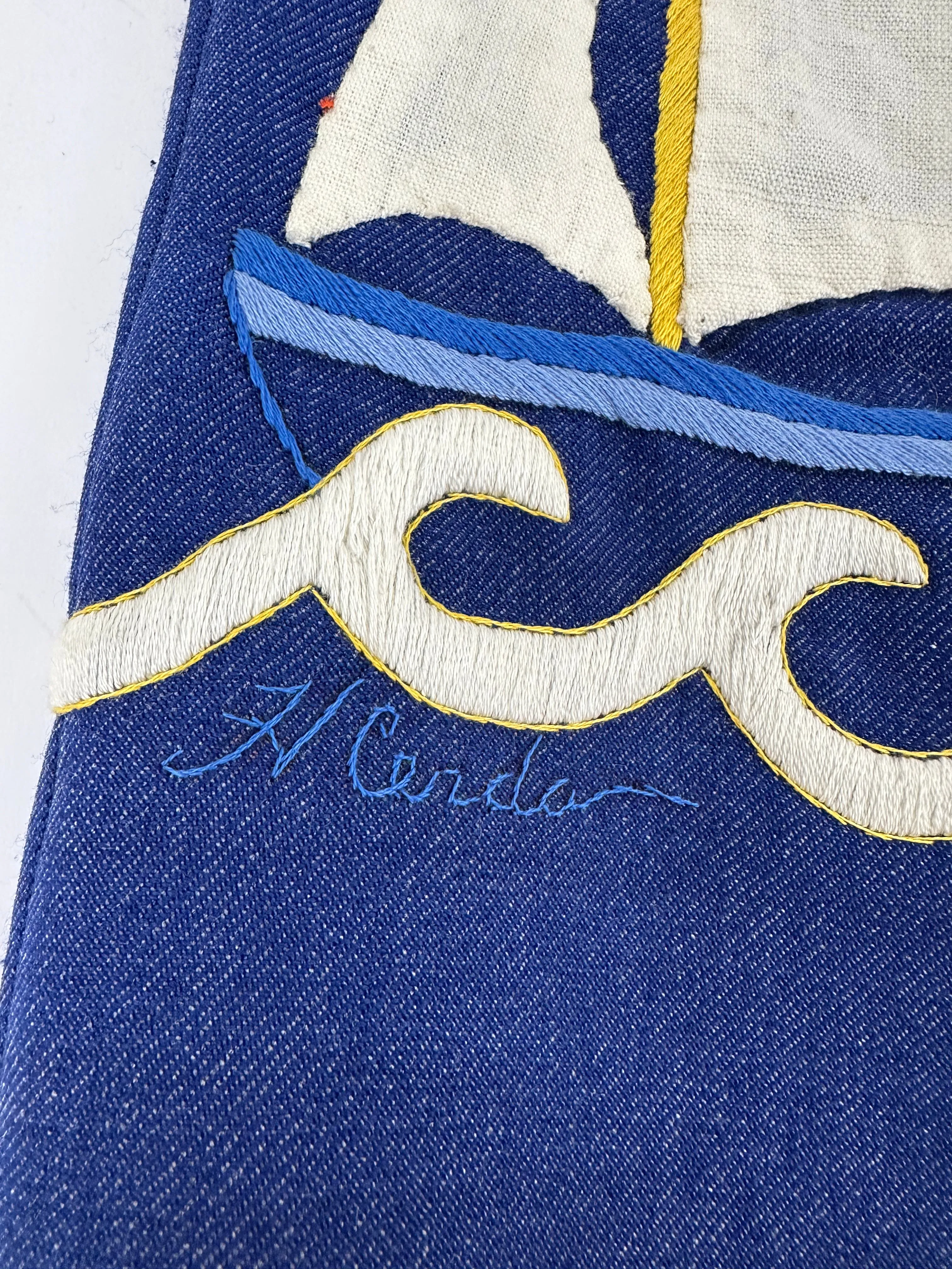 70s Sailboat Embroidered Pants
