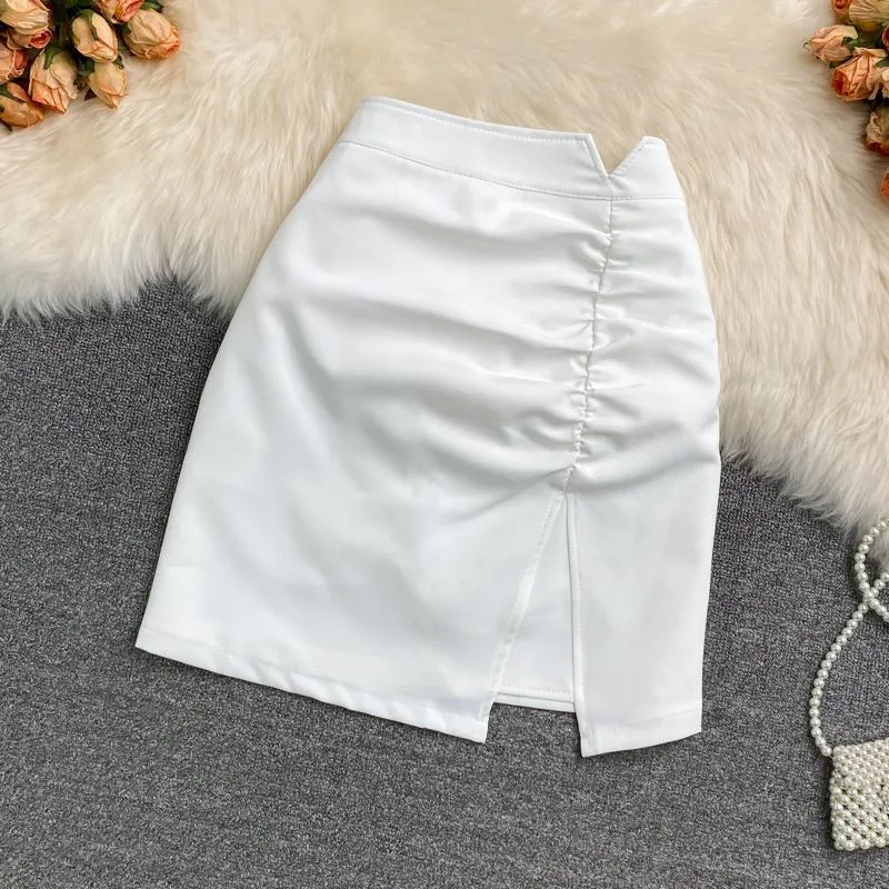 A-line Skirts High Waist Summer Solid Color Short Skirt Female