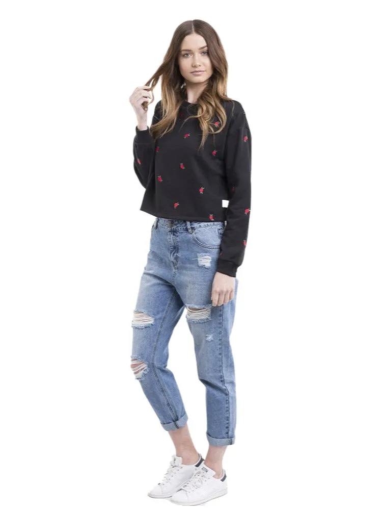 All About Eve - Marni Crop Crew - Black