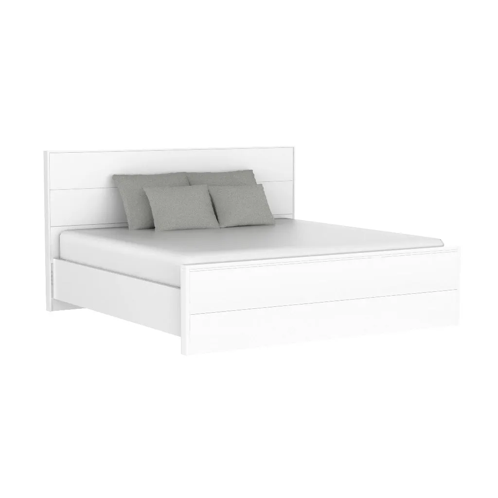 Alpha king bed, white