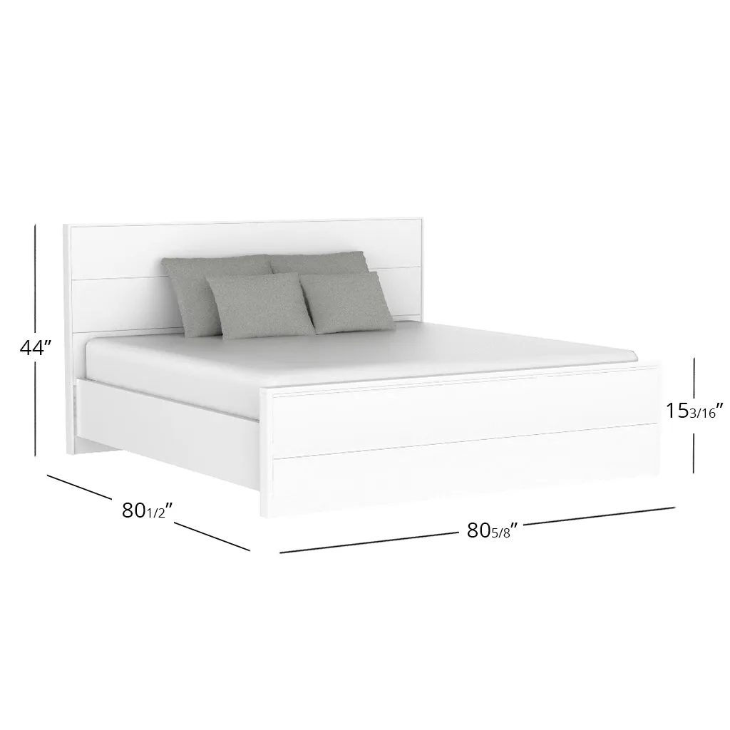 Alpha king bed, white