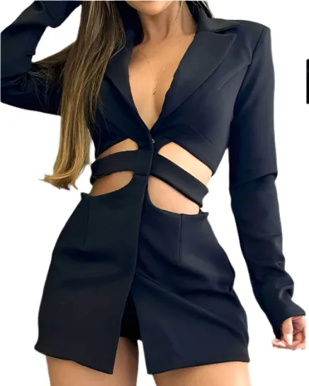 Amélie – Chic Casual Blazer Dress Set with Hollow Waist for Women