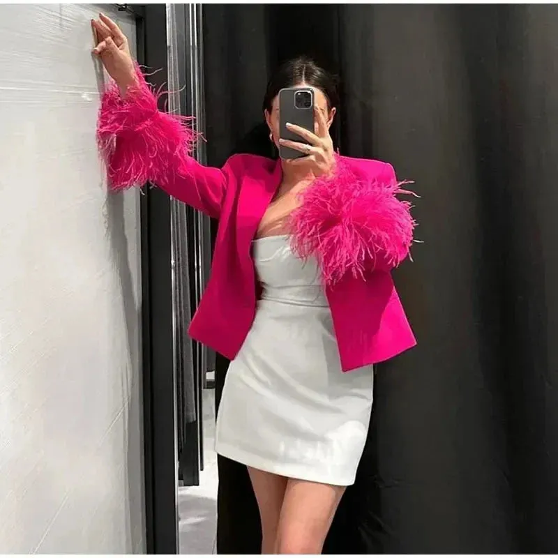 Aquilina® | Blazer With Feathers For Women