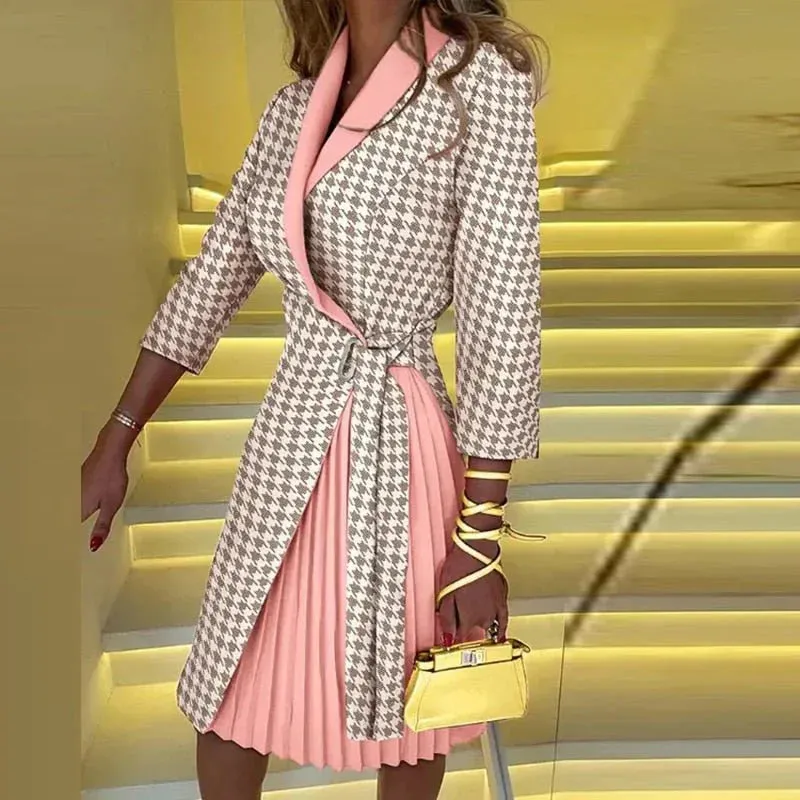 Araxie® | Elegant Notched Collar Blazer Dress