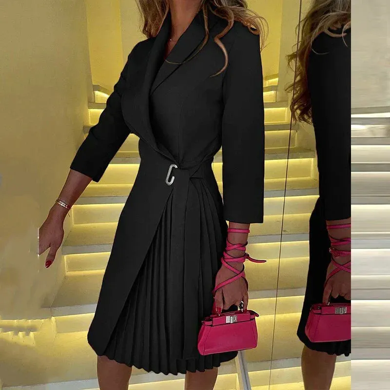 Araxie® | Elegant Notched Collar Blazer Dress