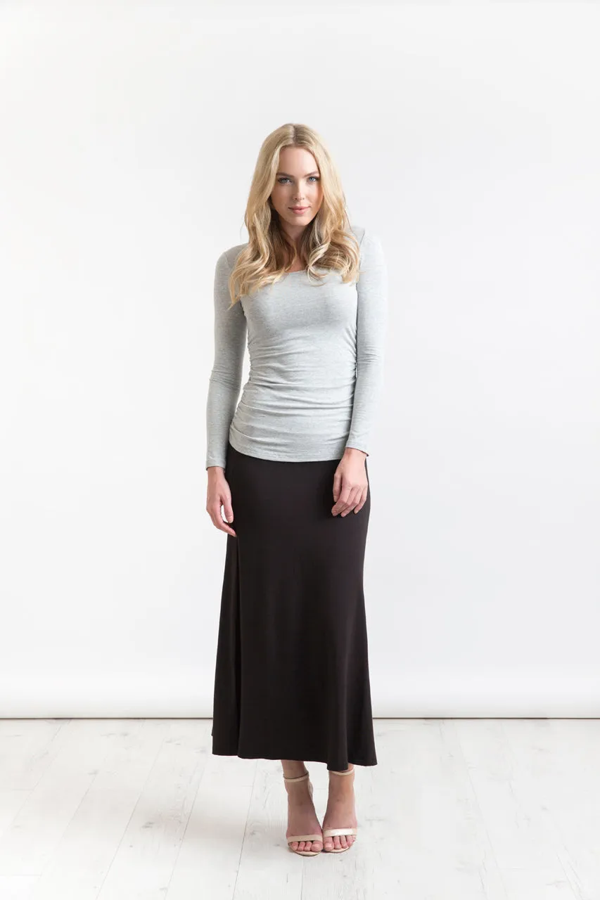 ARIANNA Bamboo Black A-line Skirt