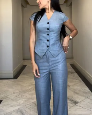 Aspasia® | Short Sleeve Blazer And Trousers Set