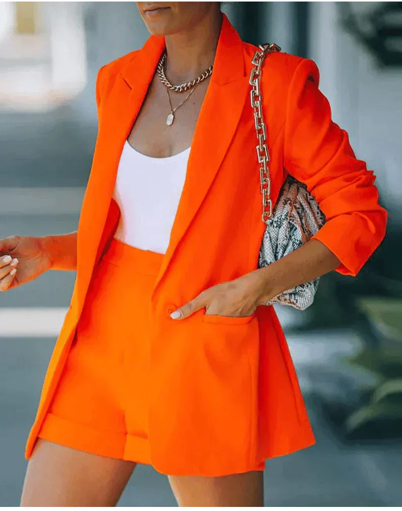 Astou® | Stylish Set Of Elegant Blazer And Casual Shorts