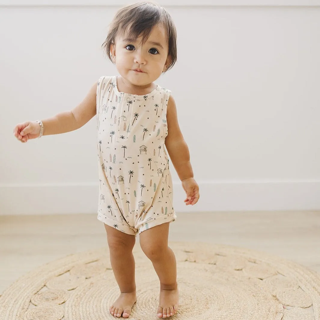 Bamboo Tank Romper - Surfside