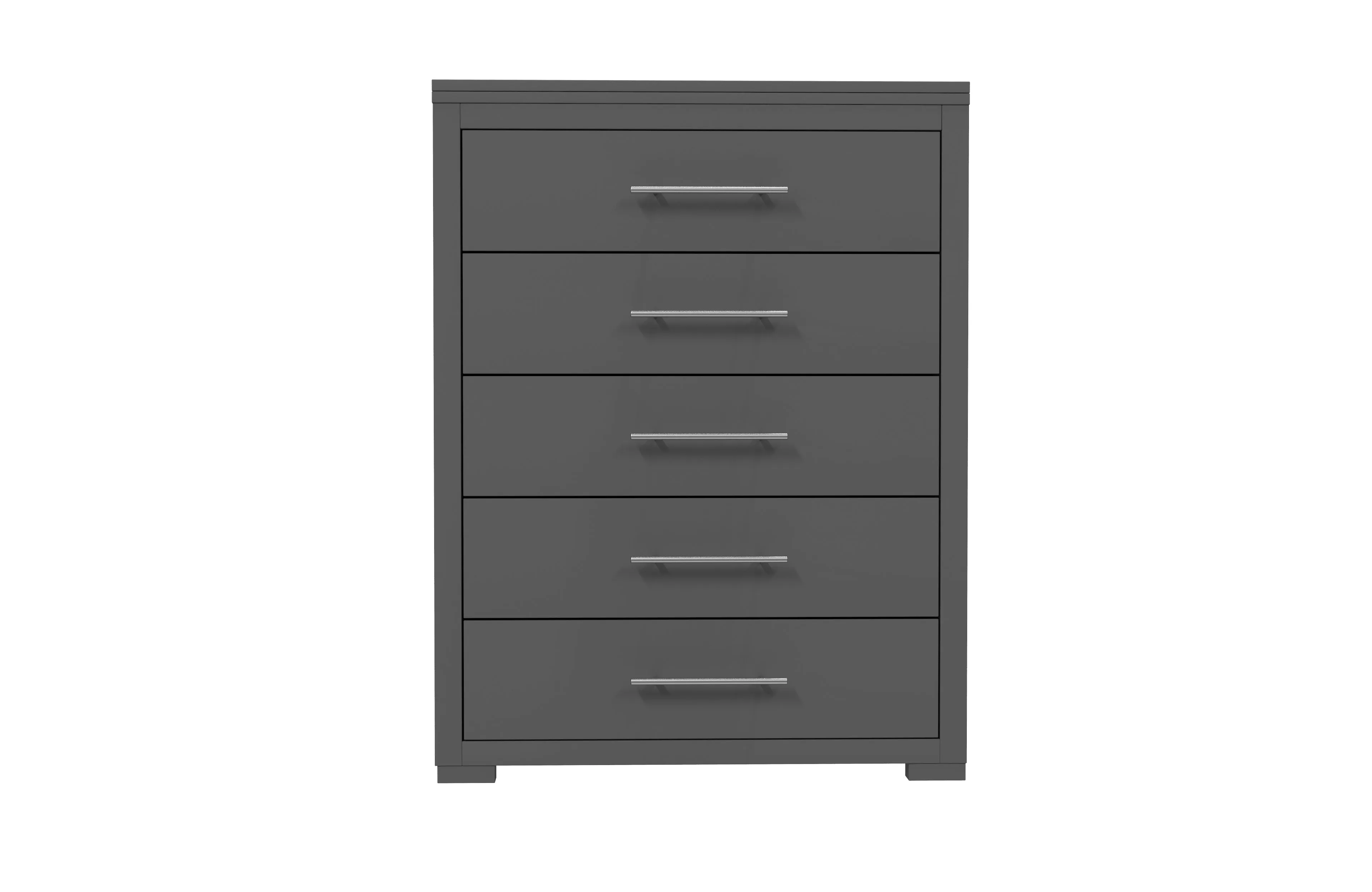Barton 5 drawer chest storage for bedroom decoration, dark grey