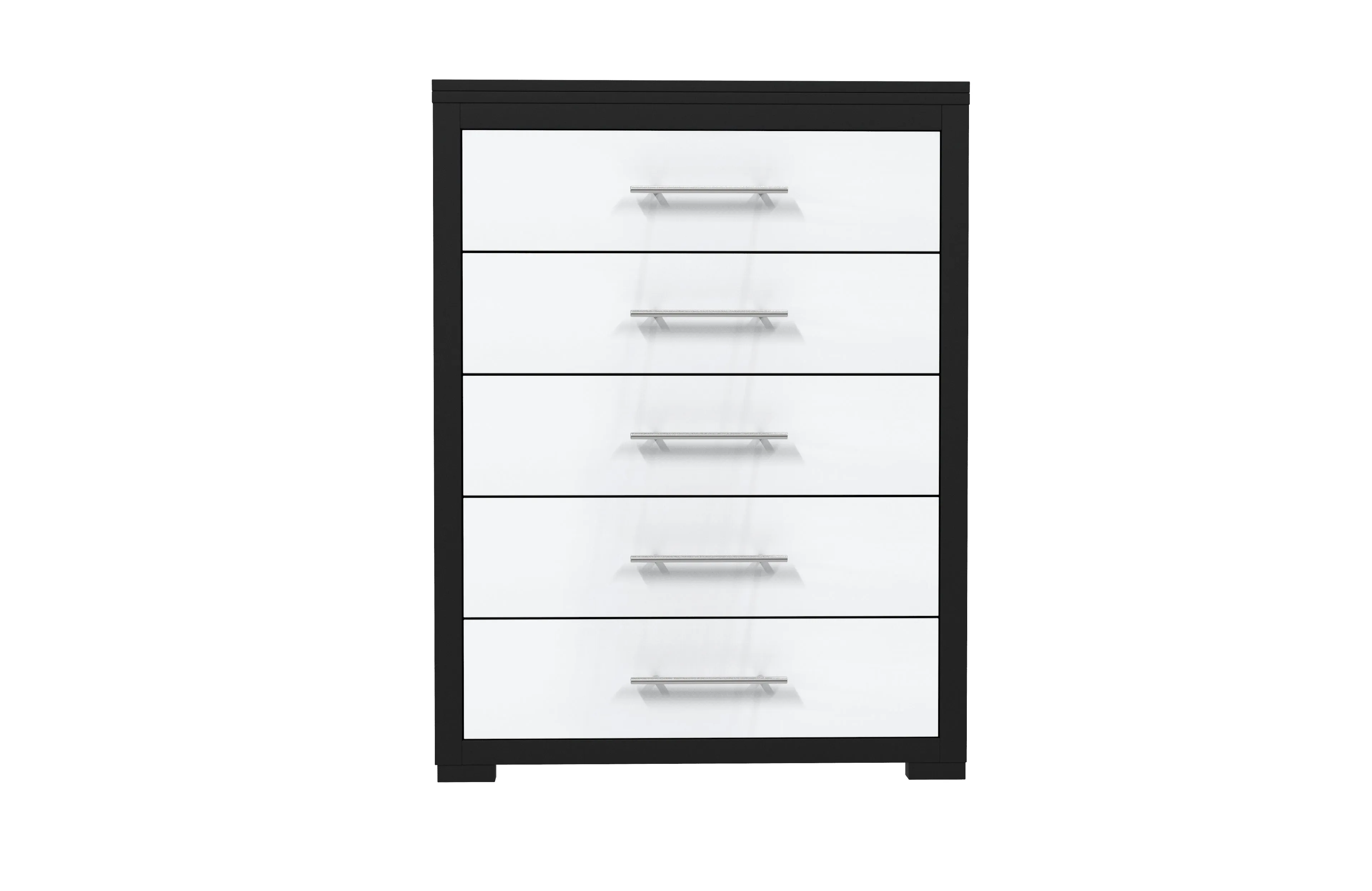 Barton 5 drawer chest storage for bedroom decoration, java & white