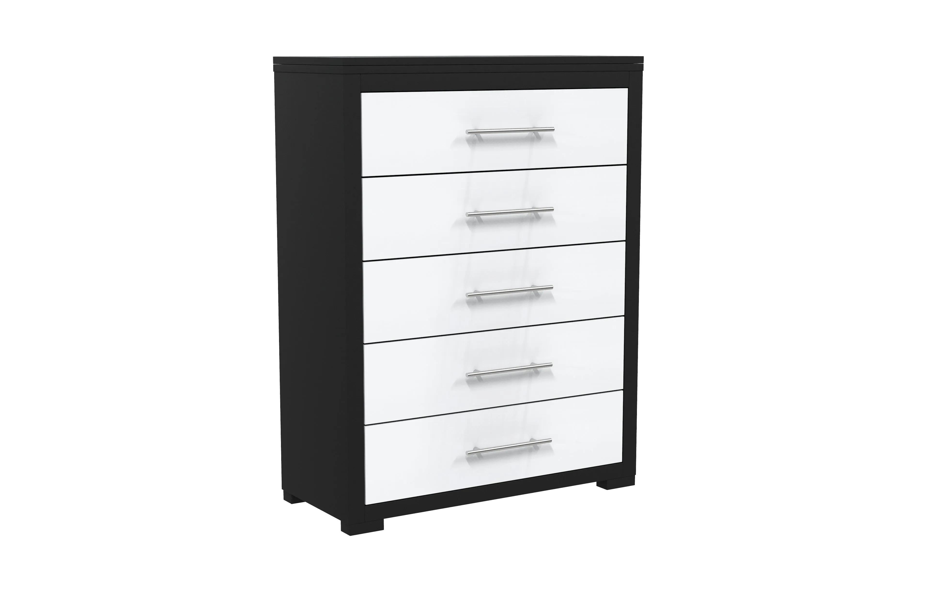 Barton 5 drawer chest storage for bedroom decoration, java & white