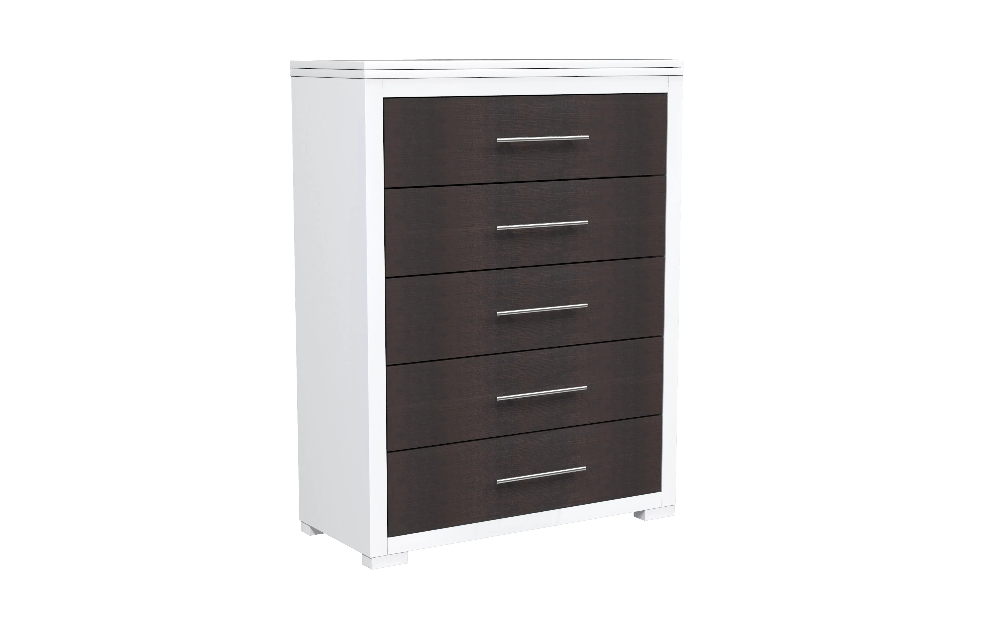 Barton 5 drawer chest storage for bedroom decoration, wood barn & white