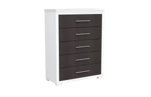Barton 5 drawer chest storage for bedroom decoration, wood barn & white