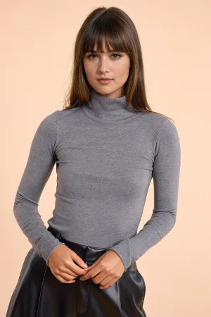 Basic grey fine knit bodycon sweater