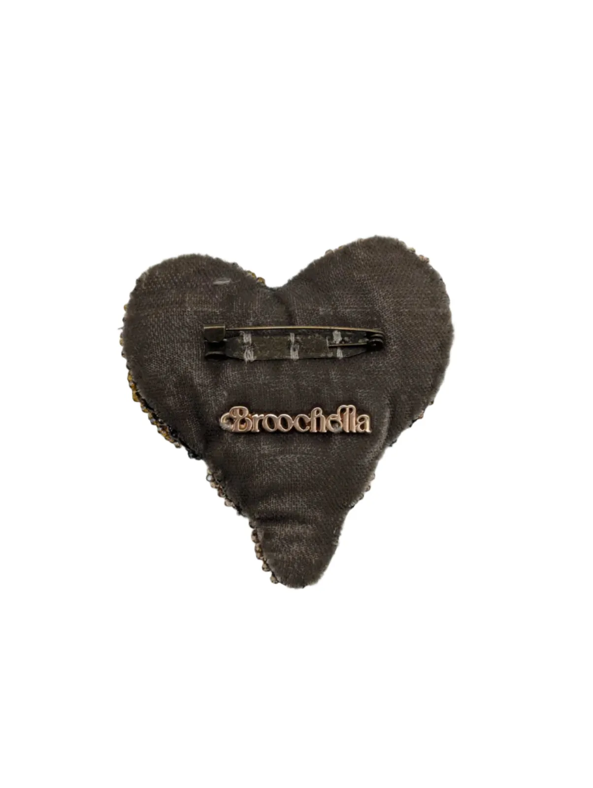 Beaded Amore Heart Brooch
