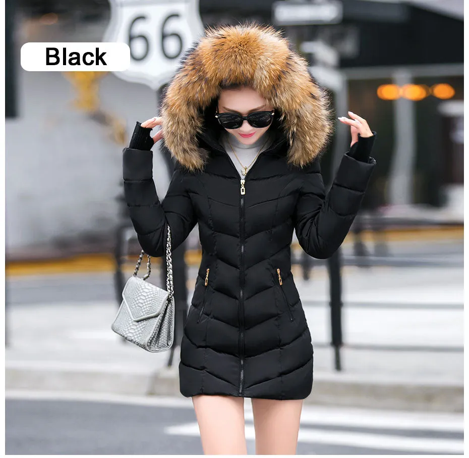 Bella Fox Fur Collar Parka Coat