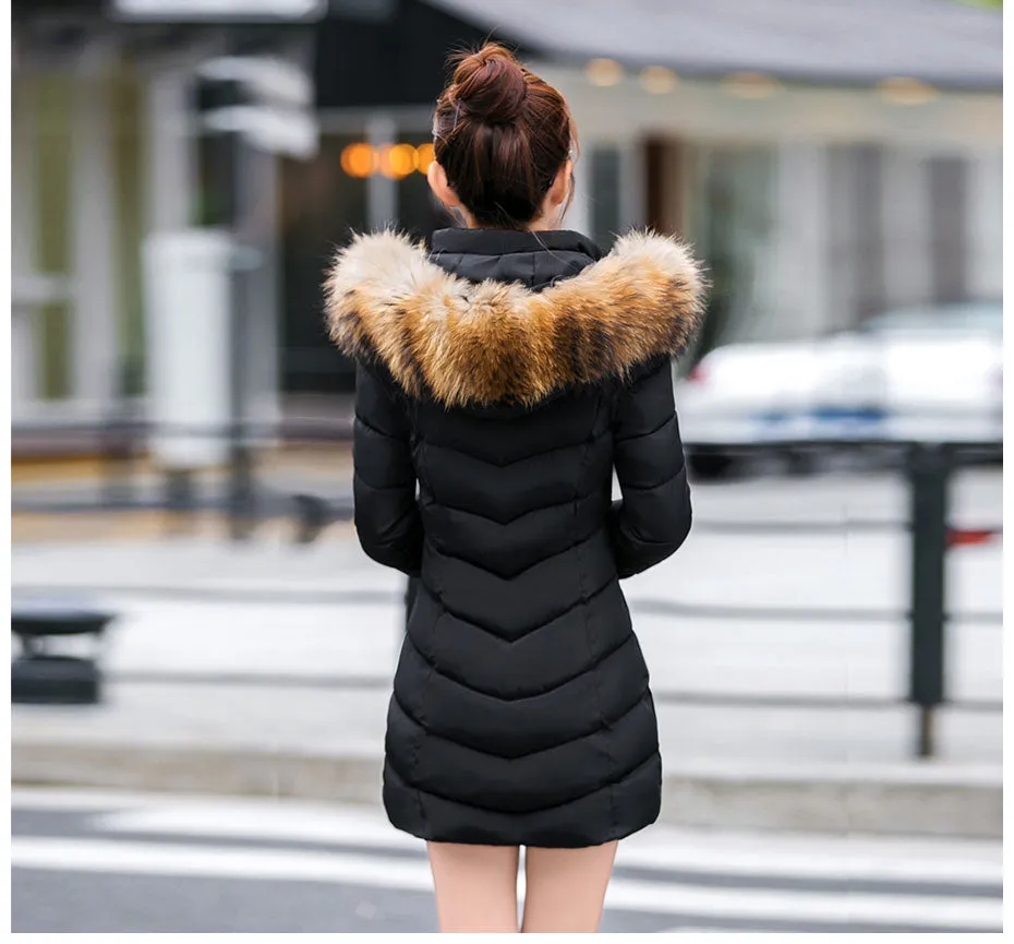 Bella Fox Fur Collar Parka Coat