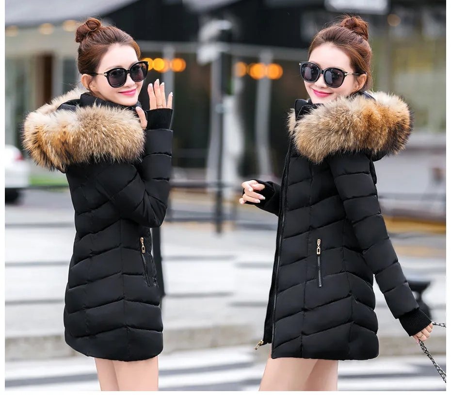 Bella Fox Fur Collar Parka Coat