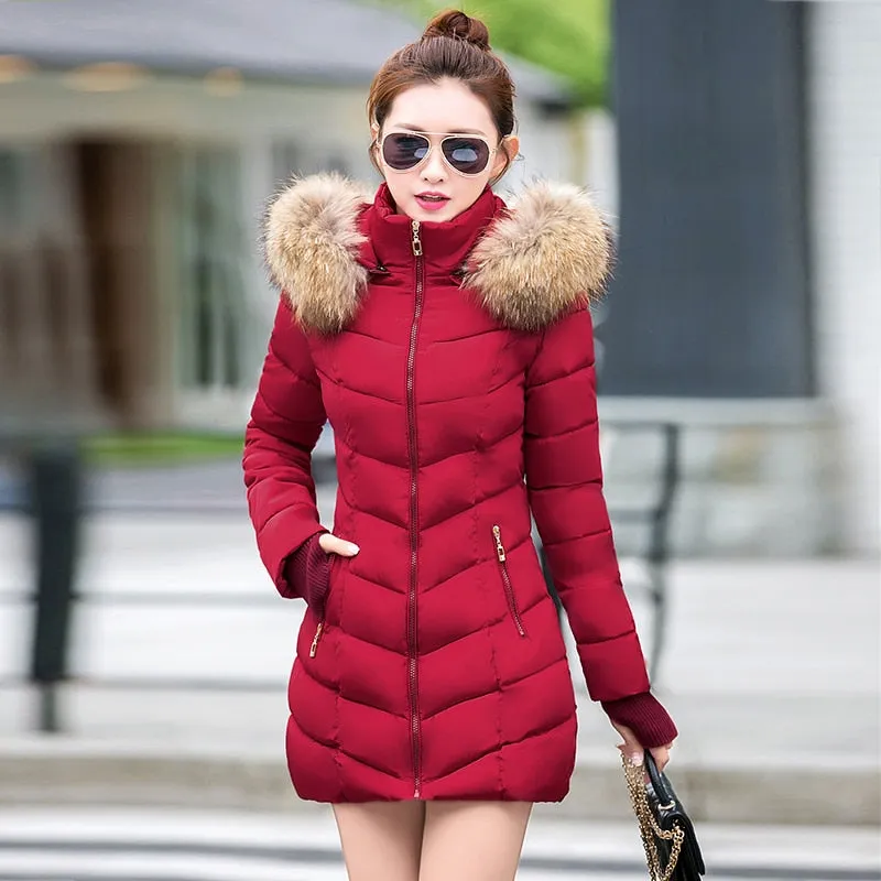 Bella Fox Fur Collar Parka Coat