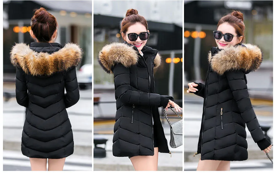 Bella Fox Fur Collar Parka Coat